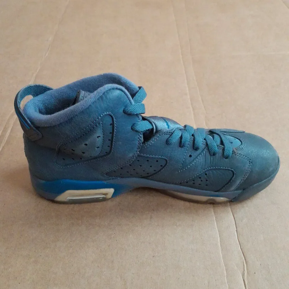 Nike Air Jordan 6 Retro 384665-400 Blue Basketball Sneakers Size 6.5Y Women 8